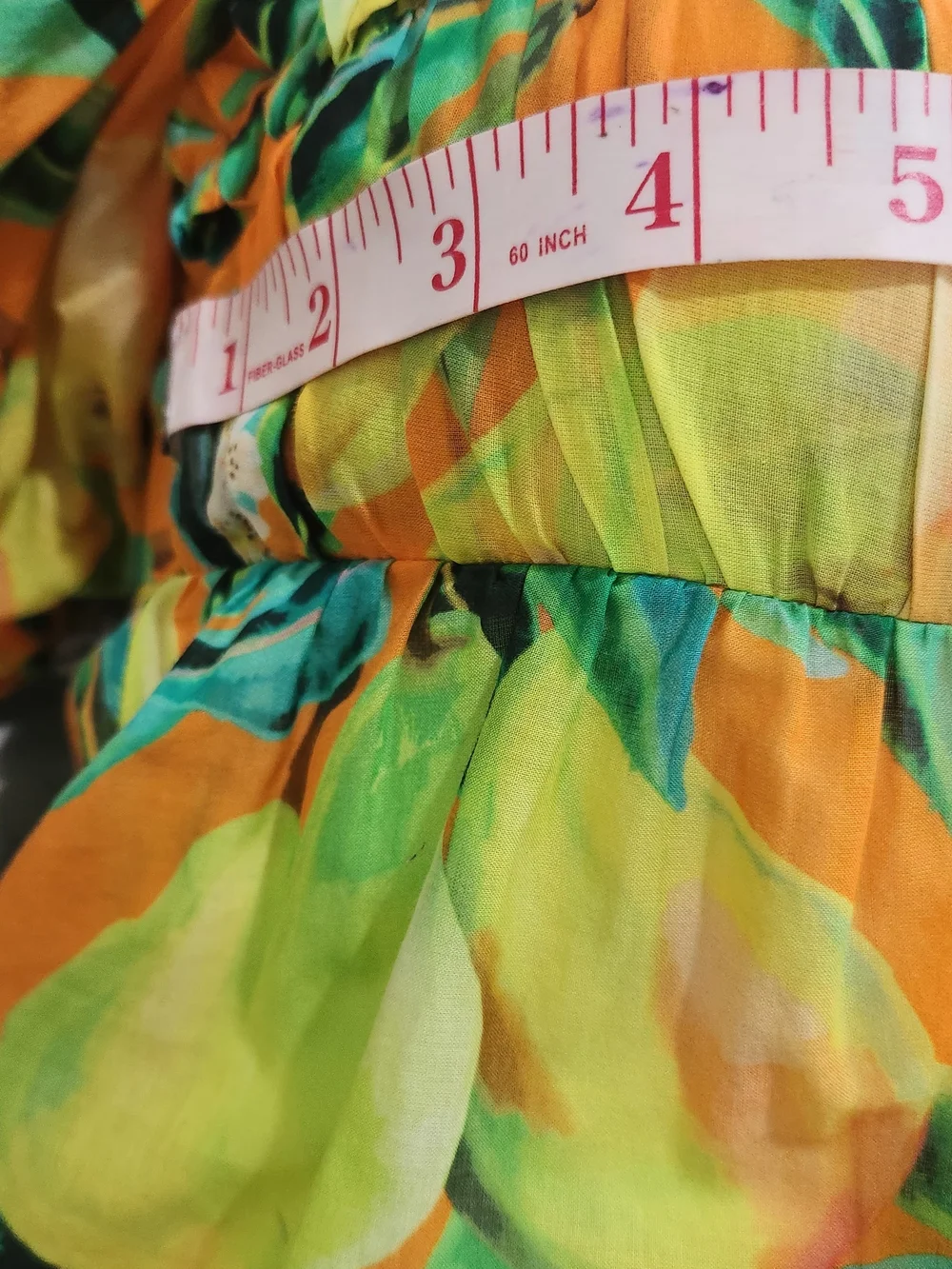 Orange Lemon-Print Peasant Blouse Farm Rio  - Womens Size Xs